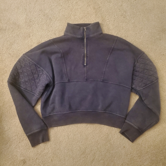 Wild Fable Blue Cropped Quarter Zip 